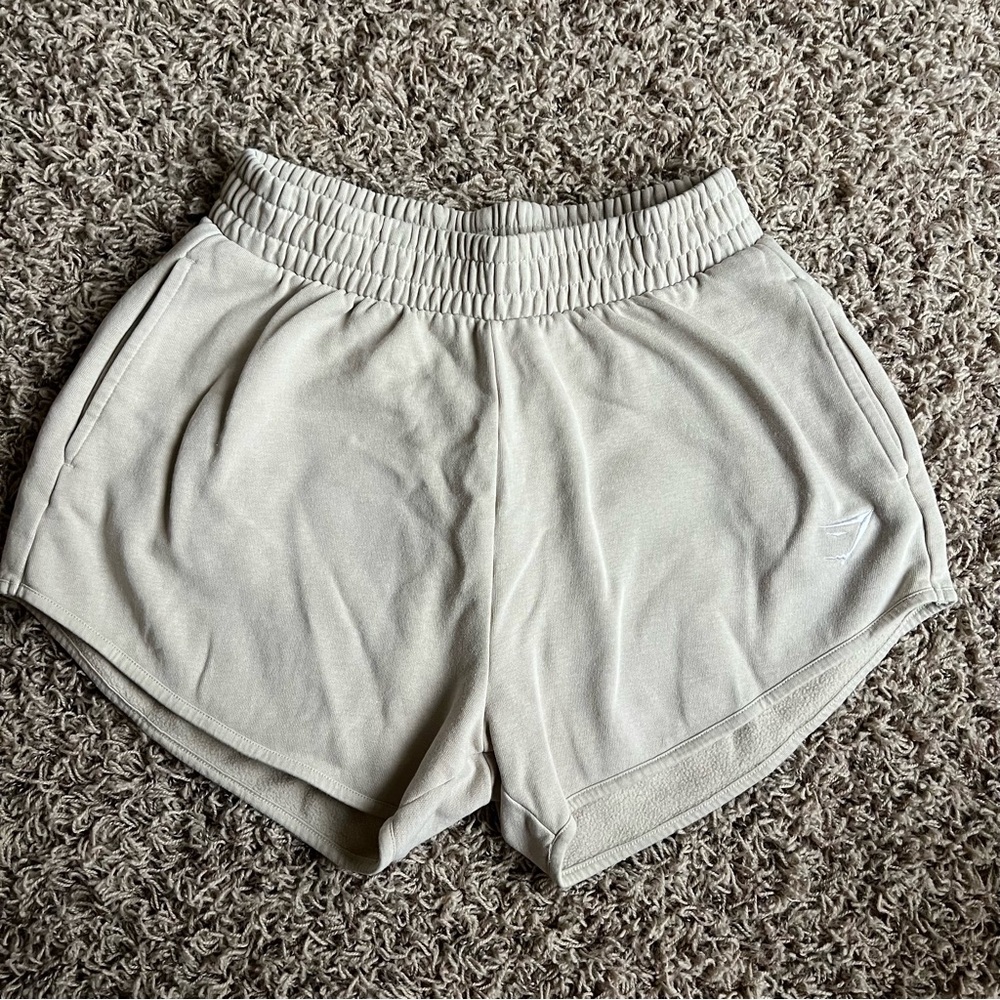 Gymshark Cream Athletic Shorts